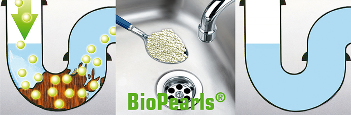BioPearls®, Actieve ecologische hygiënische ontstopping in al uw afvoeren en uw toilet